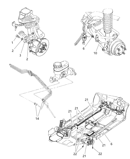 1998 Chrysler Cirrus Lines & Hoses, Brake Diagram 1