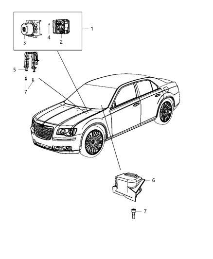 MODULE-ANTI-LOCK BRAKE SYSTEM Diagram for 68089527AA