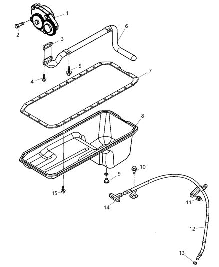 2003 Dodge Ram 2500 Hose-Turbo Oil Drain Diagram for 5086952AA