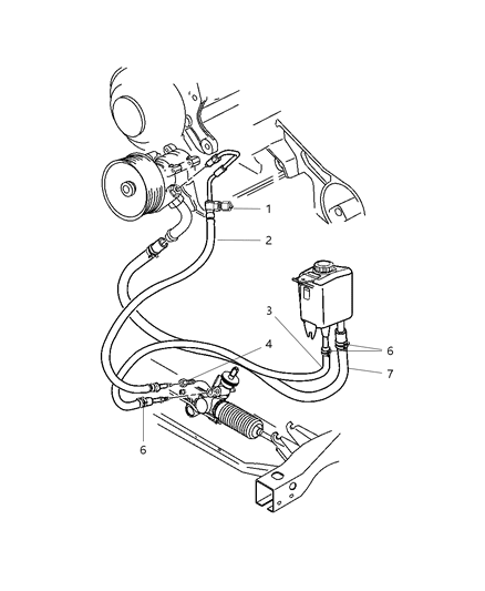 2002 Dodge Dakota Power Steering Hoses Diagram 1