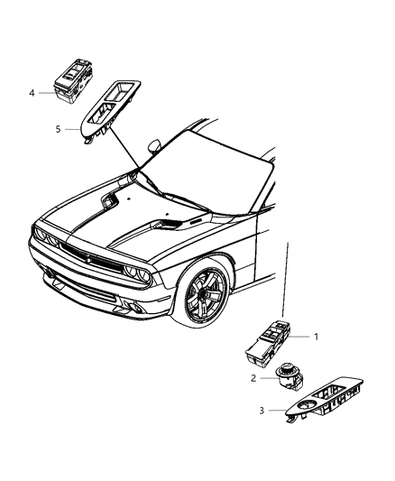 2012 Dodge Challenger Switches Doors Decklid & Liftgate Diagram