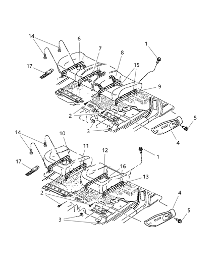 2005 Dodge Dakota ADJUSTER-Manual Seat Diagram for 5159039AA