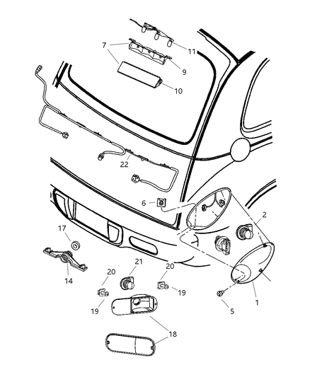 2006 Chrysler PT Cruiser Fog Lamp Diagram for 5303503AB