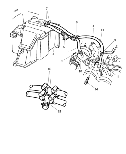 1997 Dodge Ram Van Plumbing - HEVAC Diagram 1