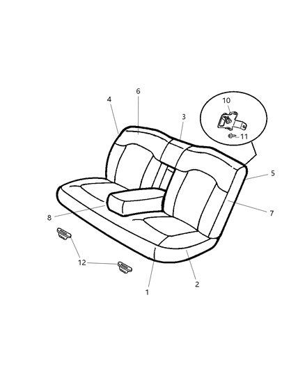 2002 Chrysler Sebring Rear Seat Diagram 1