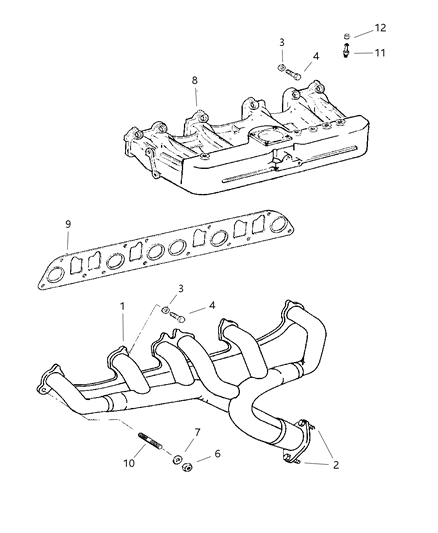 1998 Jeep Wrangler Manifold - Intake & Exhaust Diagram 2