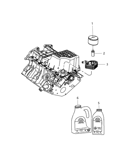 2009 Dodge Nitro Engine Oil , Engine Oil Filter , Adapter And Splash Guard & Housing Diagram 3