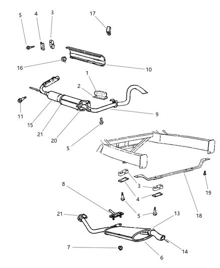 2000 Dodge Viper Exhaust System Diagram 1