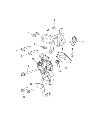 2021 Ram 1500 Bracket-Engine Mount Diagram for 55366770AE