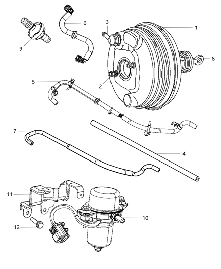 2011 Chrysler 300 Booster & Pump, Vacuum Power Brake Diagram