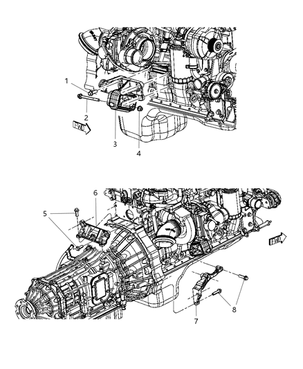 2009 Dodge Ram 3500 Pickup Engine Mounting Right Side Diagram 4