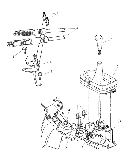 1999 Dodge Neon Controls, Gearshift Diagram