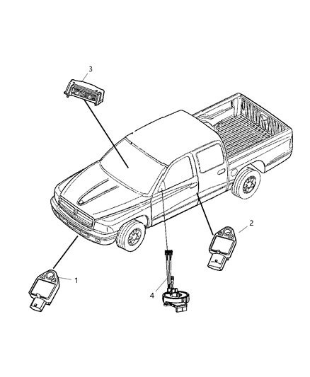 2008 Dodge Dakota OCCUPANT Restraint Module Diagram for 4896125AE