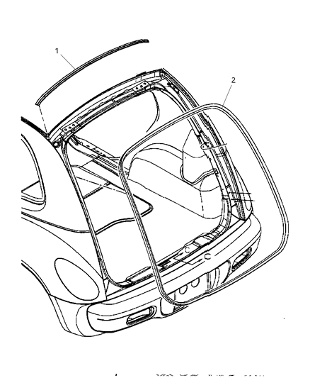 2010 Chrysler PT Cruiser Weatherstrips - Liftgate Diagram