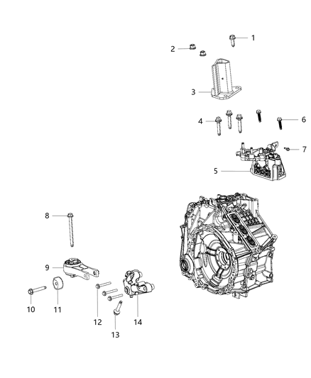 2020 Chrysler Pacifica ISOLATOR-Transmission Mount Diagram for 68237966AF