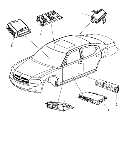 2011 Dodge Charger Module-Door Diagram for 5026611AF