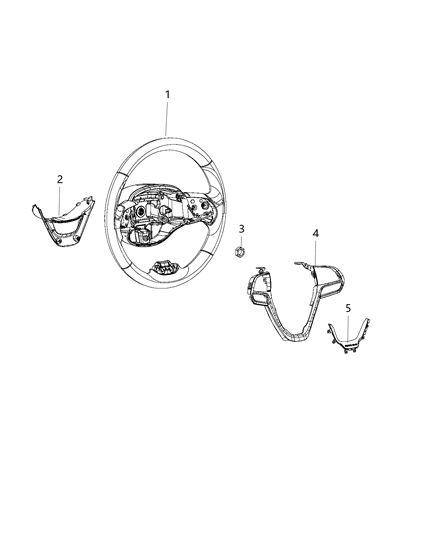 2019 Jeep Cherokee Bezel-Steering Wheel Diagram for 6EP49NA5AC