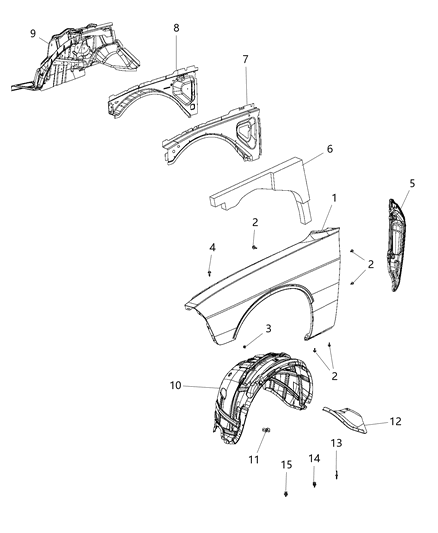 2020 Dodge Challenger WHL/HOUSE-Front WHEELHOUSE Diagram for 68444164AA