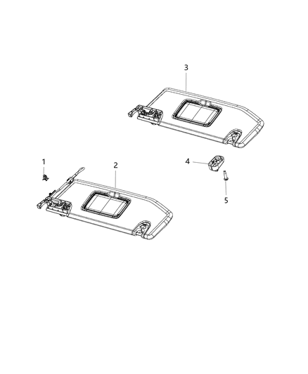 2019 Jeep Wrangler Visor Diagram for 6CD22TX7AG