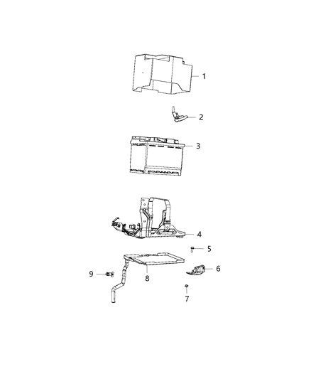 2018 Jeep Compass Tray-Battery Diagram for 68337841AB