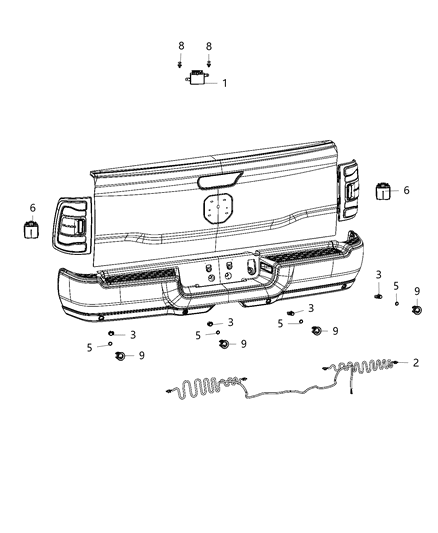 2020 Ram 3500 Park Assist Diagram 2