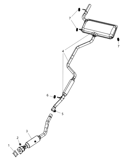 2007 Chrysler Sebring Exhaust Muffler And Tailpipe Diagram for 5171095AE