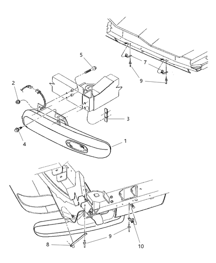 2002 Chrysler Prowler Bumper-Rr Diagram for UW39DX9AA