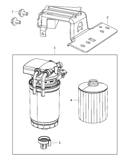 2014 Ram C/V Fuel Filter & Fuel/Water Separator Diagram