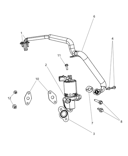 2007 Jeep Wrangler Valve Assembly-Valve Assembly-EGR Diagram for 4861674AB