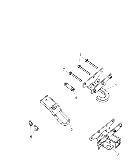 2008 Jeep Wrangler Tow Hooks & Hitches, Rear Diagram