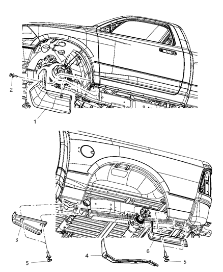 2017 Ram 3500 Pickup Fender Guards & Spats Diagram