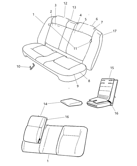 1997 Dodge Neon Rear Seat Diagram 4