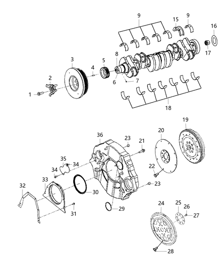 2017 Ram 3500 FLEXPLATE Diagram for 68210660AB