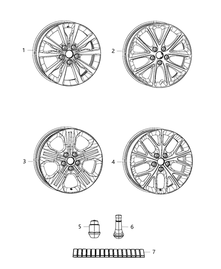 2014 Dodge Durango Wheels & Hardware Diagram