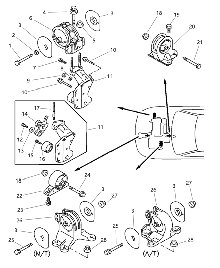 2001 Dodge Stratus Engine Mounting Diagram 1