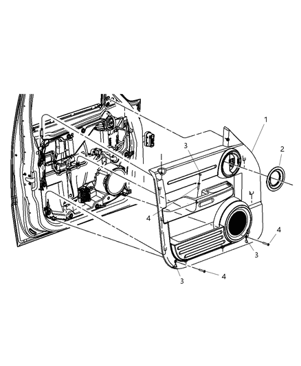 2007 Dodge Nitro Panel-Front Door Trim Diagram for 5KF441DVAD