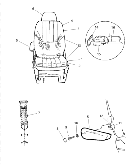 2000 Chrysler Town & Country Rear Quad Seats Diagram 3