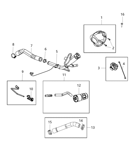 2020 Ram 1500 Tube-Fuel Filler Diagram for 68400788AA