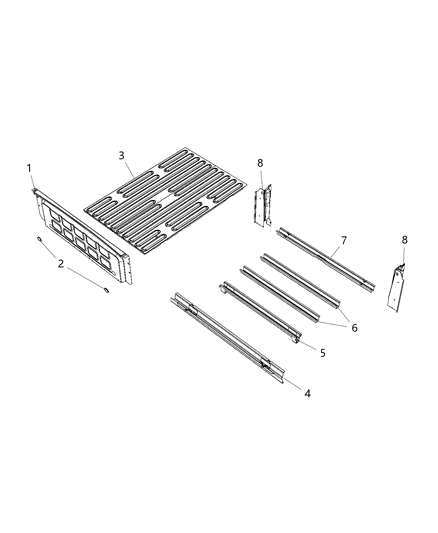 2017 Ram 1500 Pick Up Box Crossmember Diagram 1