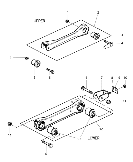 1997 Jeep Cherokee Arms, Control, Upper & Lower Diagram