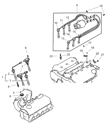 2001 Dodge Stratus Ignition Coil Diagram for MD362907