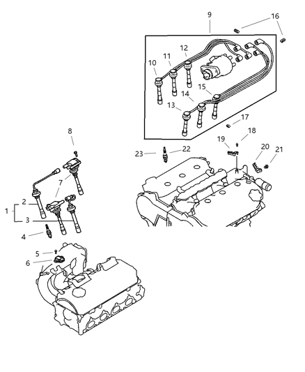 2001 Dodge Stratus Sensor Ignition Failure Diagram for MD354655