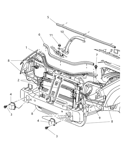 2006 Jeep Grand Cherokee CROSSMEMBER-Radiator Diagram for 55394951AF