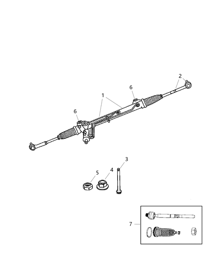 2008 Jeep Commander Gear Rack & Pinion Diagram