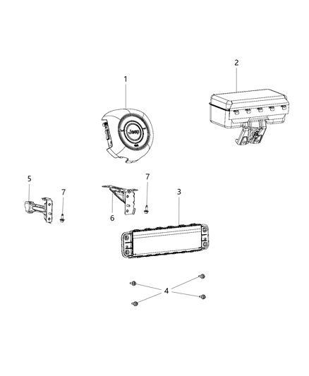 2017 Jeep Renegade Air Bags Front Diagram