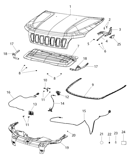 2019 Jeep Cherokee Release-Release Diagram for 68290772AB