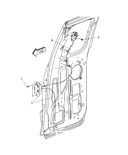 2011 Ram Dakota Latch Cargo Door Diagram for 55359381AD