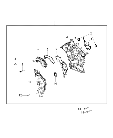 2012 Jeep Wrangler Cover-Chain Case Diagram for 68079231AB