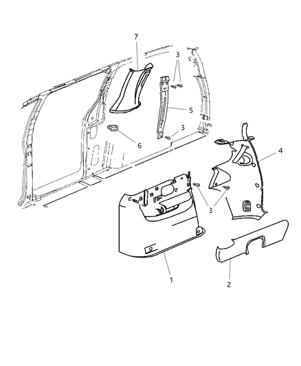 1998 Dodge Grand Caravan Quarter Panel Diagram 1