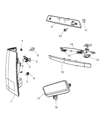 2009 Jeep Grand Cherokee Socket-Tail, Stop, And Turn Lamp Diagram for 68004162AA